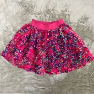 The Children's Place Pink 3D Floral Layered Skirt Girls Size Small Dressy